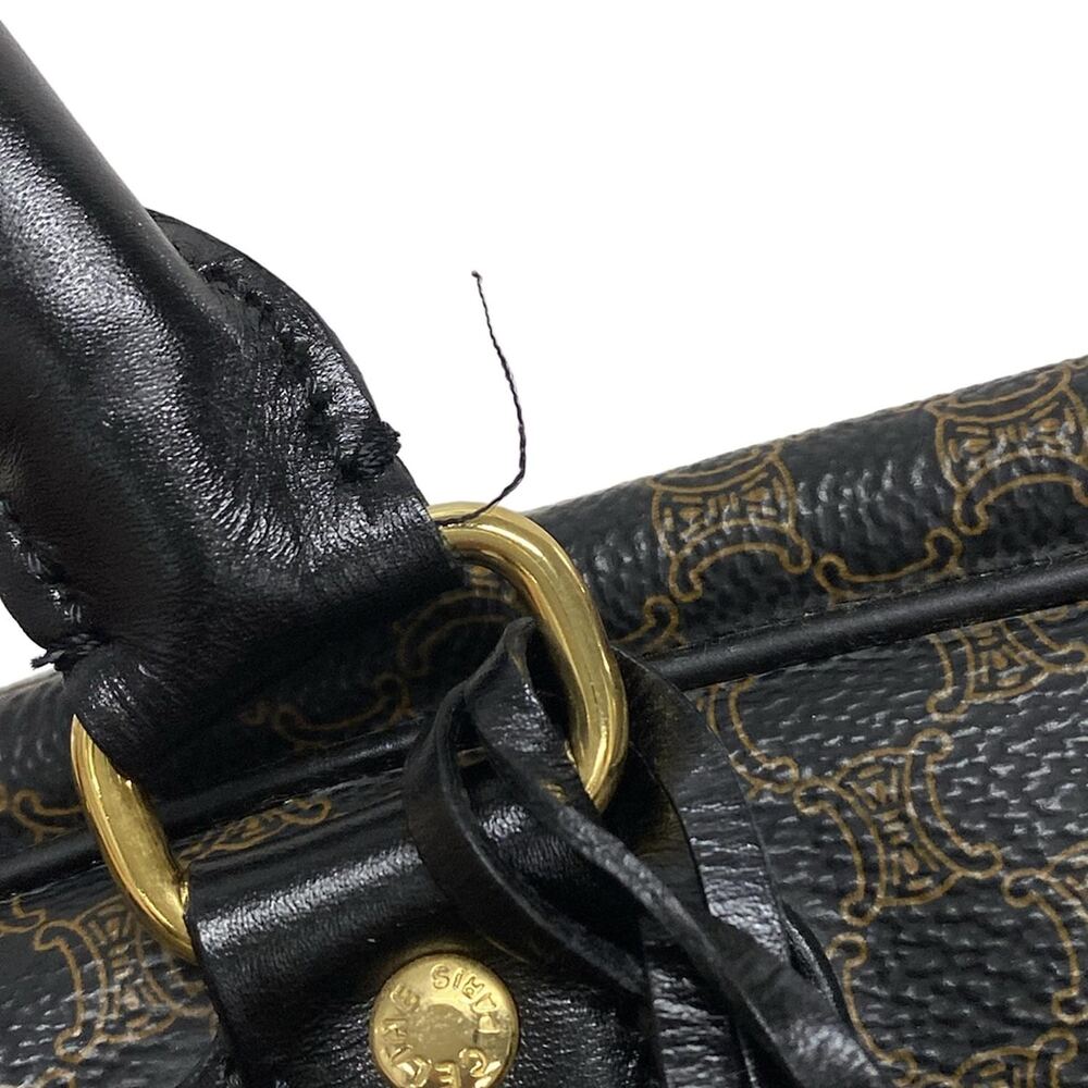 Celine Macadam Boston Bag Black Brown PVC Leather - Picture 14 of 15